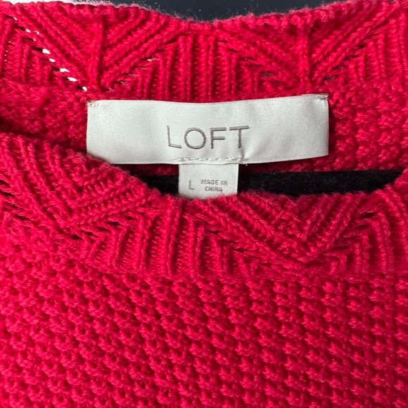 Loft Red Sweater Size Large - Picture 2 of 5